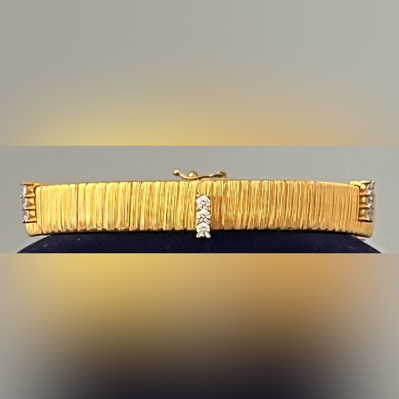 Veronese Italy DQCZ 925 Sterling Silver 18K Gold Vermeil Bracelet - Picture 6 of 15